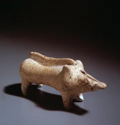 Unguentaire en céramique en forme de cochon, 580-560 av. J.-C.