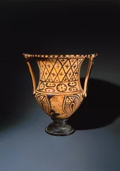 Cratère à calice à figures rouges (vase utilisé pour mélanger le vin et l