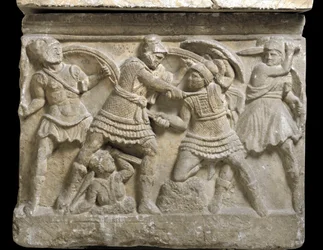 Art étrusque : Éteocle et Polynice, les deux frères, fils d