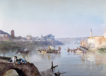 Pêcheurs à Ripa Grande, par Ettore Roesler Franz (1845-1907)