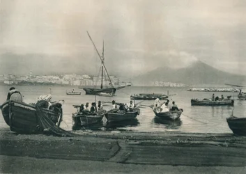 Pêcheurs partant en mer, Naples, Italie, 1927