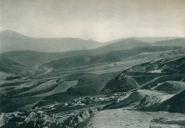 Vue des mines de soufre, Agrigente, Sicile, Italie, 1927