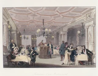 France, Paris, intérieur du restaurant Les Trois Frères Provençaux avec son décor de l
