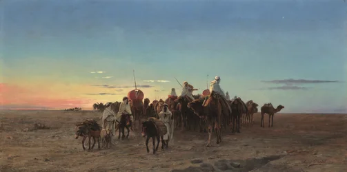 La caravane au crépuscule