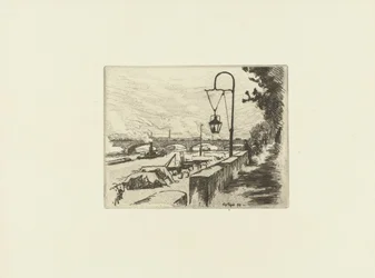 Vue de la ville avec le pont d