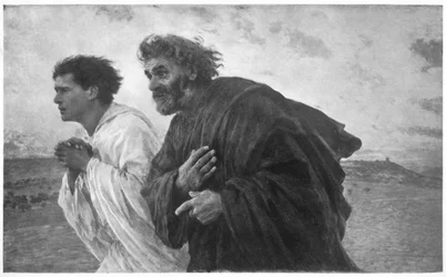 Les disciples Pierre et Jean courant au sépulcre le matin de la Résurrection, vers 1898