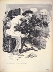 Civilisation et Syphilisation, p. 1863 gravé par Grandjouan de L