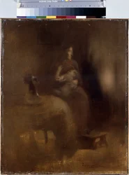 Femme avec un bébé sur ses genoux