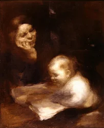 Mère et Enfant lisant