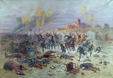 La charge de soldats français à la bataille de la Marne, 8 ou 9 septembre 1914, 1915