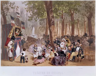 Le Théâtre Guignol sur les Champs-Élysées, 1856