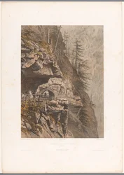 Promeneurs au passage de la Tête Noire entre Martigny et Chamonix