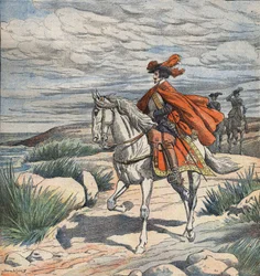 Illustration pour "Les Trois Mousquetaires", début du 20e siècle (gravure)