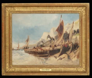 Bateaux de pêche sur la plage, Bretagne