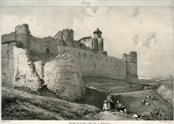 Carcassonne, muraille de la ville, fortement endommagée