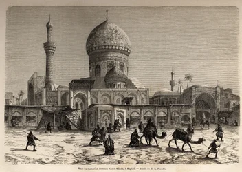 La place du Marché et la mosquée Ahmet Khiaia à Bagdad, dessin d