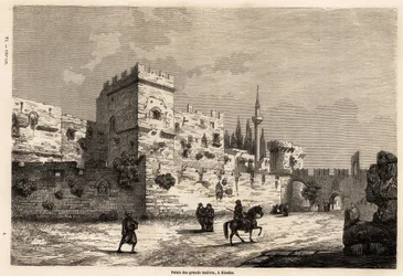 Le palais des grands maîtres à Rhodes, dessin d