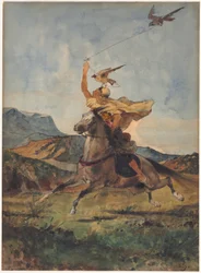 Le Fauconnier (aquarelle)