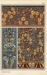Sagittaire, Sagittaria sagittifolia, comme motif de design dans des motifs de papier peint et de tissu