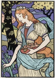 Art. Femmes dans le style Art nouveau. Illustration de E. Grasset, France, vers 1890