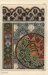 Motif de Cyclamen persicum dans des motifs pour dentelle, papier peint et tissu