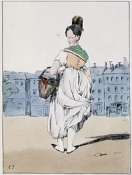 Femme portant un panier, boulevard de l