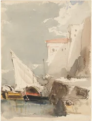 Voiliers dans un port ensoleillé (recto)