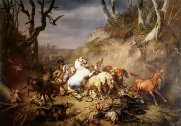 Des loups affamés attaquent un groupe de cavaliers