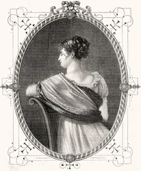 Portrait de Madame Récamier, gravé par Antoine Auguste Ernest Hebert