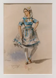 La Korrigane. Ballet de Charles-Marie Widor, modèle de costume