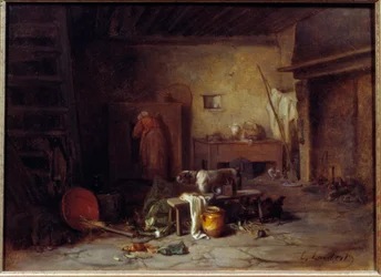 Intérieur de cuisine à Nohant Cuisine de la maison de George Sand (Aurore Dupin, Baronne Dudevant) (?). peinture d