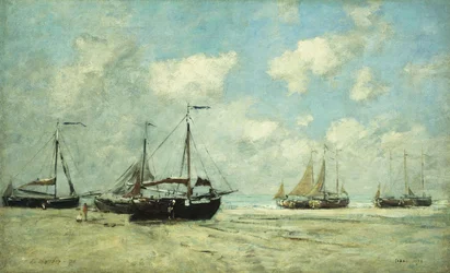 Scheveningue, Bateaux Échoués sur la Grève, 1875