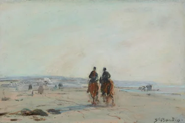 Deux cavaliers sur la plage, vers 1864-68