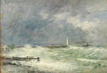 Entrée du port du Havre par temps orageux, 1895