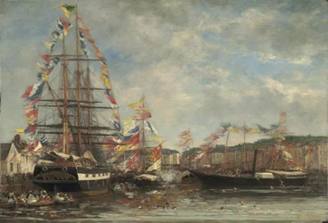 Festival dans le port de Honfleur, 1858
