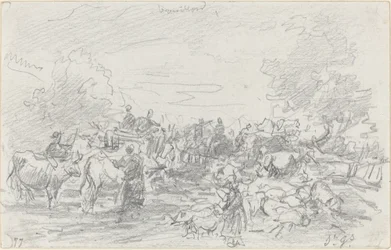Troupeaux traversant un ruisseau, 1877
