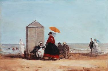 Sur la plage de Trouville, 1865