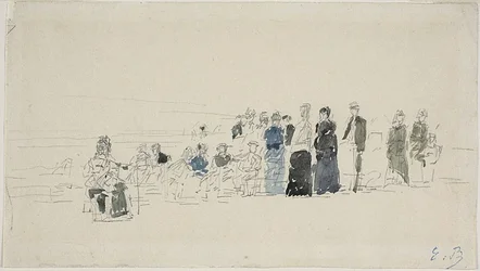 Jupons sur la plage (recto); Femmes bretonnes sur la plage (verso)