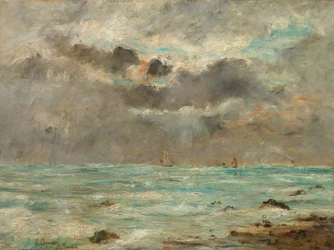La côte à Trouville, vers 1865-1900