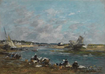 Lavandières sur un des bras de la Touques, 1866