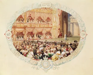 Intérieur du théâtre de Sa Majesté, fin de la saison de 1841 - Adieu Mlle Rachel