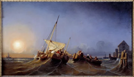 Le retour des pêcheurs au coucher du soleil