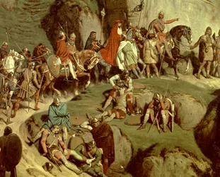 Charlemagne traversant les Alpes en 773 (détail)