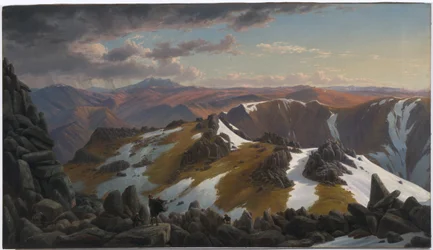 Vue nord-est depuis le sommet nord du mont Kosciusko