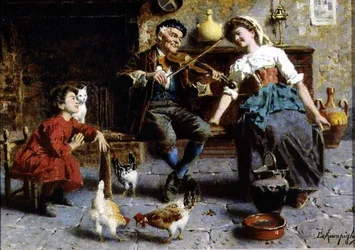 Vieil homme jouant du violon