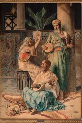 Trois musiciens orientaux (tempera sur papier)