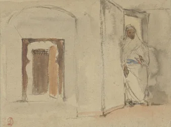 Arabe devant la porte de sa maison