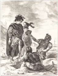 Hamlet et Horatio devant les fossoyeurs Acte V, Scène I, 1843