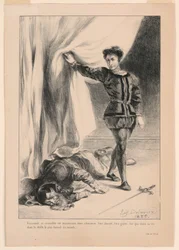 Illustration pour Hamlet : La mort de Polonius (III,4)