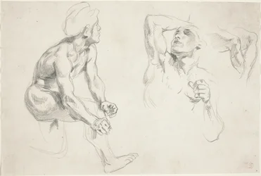 Nu masculin posant pour Figures dans la Frise de la Guerre, c. 1835